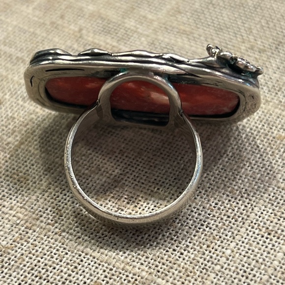 Izovella Pink Plume Agate OOAK Sterling silver Ring etsy artisan jewelry - Picture 3 of 4